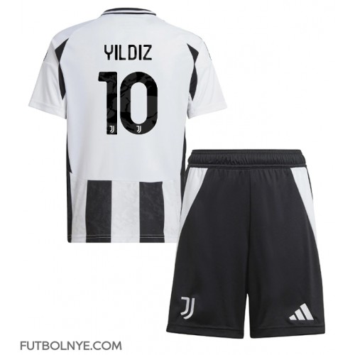 Camiseta Juventus Kenan Yildiz #10 Primera Equipación para niños 2024-25 manga corta (+ pantalones cortos)